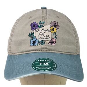 NEW Burlington Vermont 1763 Hat Cap Khaki Cotton Metal Belt Buckle Legacy 92